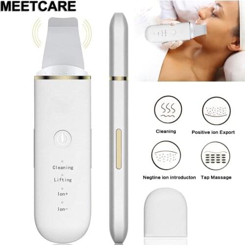 Ultrasonic Skin Scrubber Facial Cleaner Ion Acne Blackhead Remover Peeling Shovel Cleaner Facial Massager Face Lift Machine