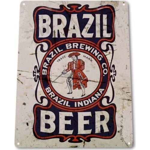 TIN SIGN- Brazil Beer Bar Pub Rustic Beer Sign Decor