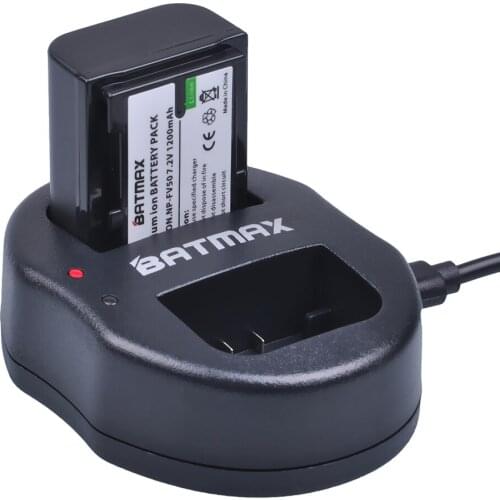 1PC NP-FV50 NP FV50 Camera Battery +USB Dual Charger for SONY HDR CX390 290E PJ510 820E 790E 660E XR260 CX700E PJ50E 30E SR68