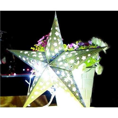 1Pcs Six Angles Paper Star Decoration Tissue Paper Star Lantern Hanging Stars For Festival Christmas Party Decor