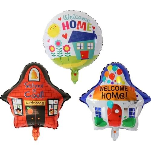 1pc 18inch Welcome Home Foil Helium Balloons Back To School Theme Party Decoration Graduation Supplies Air Globos Back to Home