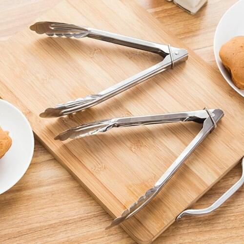 1pcs Warm Stainless Steel Barbecue Locking Tongs Serving Clip BBQ Grill Baking Salad Steak Vegetable Pasta Kitchen Tool