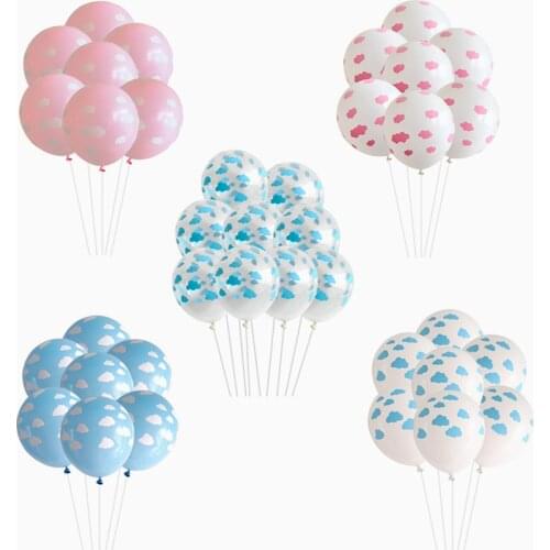 10pcs 12 Inch Blue White Pink Cloud Balloons Birthday Wedding Decor Hawaii Theme Party Decor Pool Party Decor Supplies Balloon