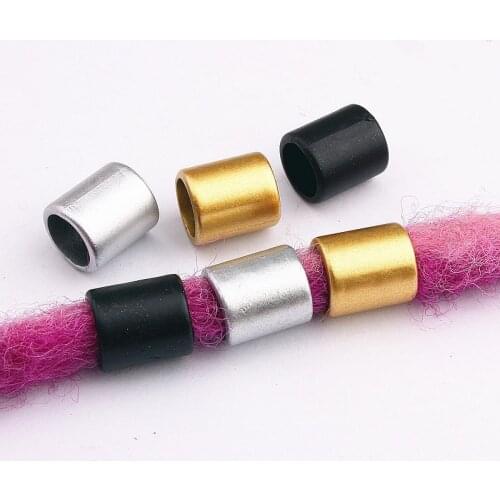 10pcs New Hair Jewelry Retro Golden/Silver/Black Hair Braid Dreadlock Bead SPlastic Beads Rings Tube Braiders Hair Accessories