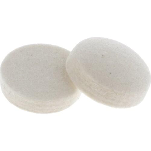 2 lot Wool Felt Round Dampening Pad Electric Drum Beater Head Percussion Kit