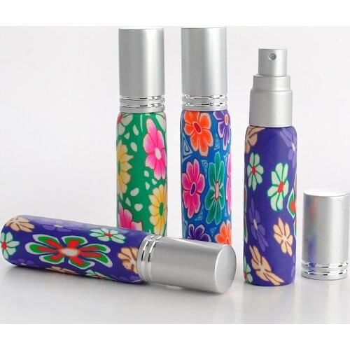 200pcs 18*68MM 10ML Portable Colorful Glass Perfume Bottle With Atomizer Empty Parfum Case With Spray by DHL