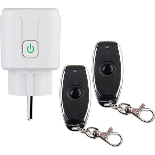 433MHZ AC 110V 220V Smart Plug Adaptor Remote Control Power Monitor Socket Outlet Function Work With 20m Transmitter