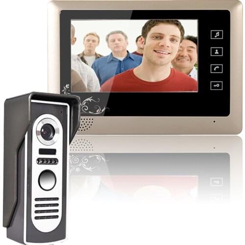 7 Inch Video Door Phone Doorbell Intercom Kit 1-camera 2-monitor Night Vision