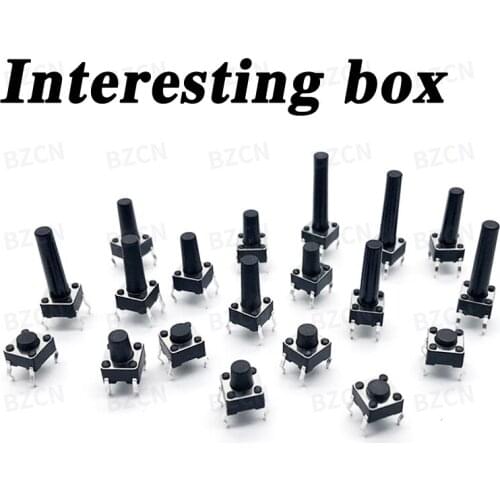 Free shipping touch switch package micro-action 6*6*5 pin key switch button mixed 14 kinds of DIY handmade accessories