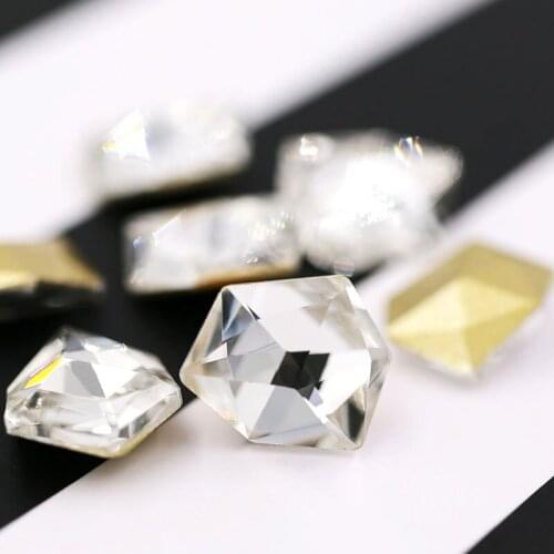 Free shipping pointback glue on glass rhinestones K9 Ice shape clear white crysyal rhinestones diy clothing/dress Accessories