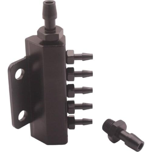 Black Manifold Fuel Gas Wastegate Turbo Boost 5 Port Car Vacuum Block Intake