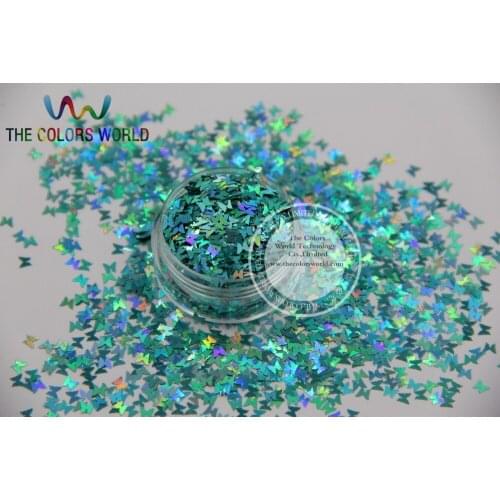 L-72 Size 3 mm laser holographic Baby Blue color Glitter paillette butterfly shape spangle for DIY supplies1pack=50g