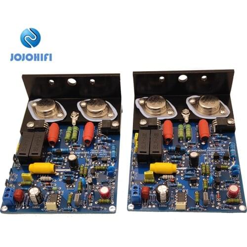 One Pair QUAD405 CLONE MJ15024 100W 8R DIY KITS Finished Baord Dual Channel Amplifier Board w/Angle Aluminum