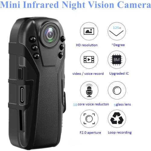 HD 1080P Camera Infrared Night Vision Security Motion detection Bike Cam 10 hours 256G Webcam BodyCam Police Camera Mini Webcam