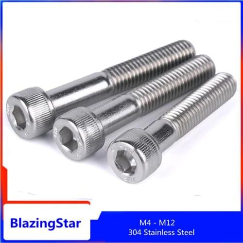 M4 M5 M6 M8 M10 M12 304 Stainless Steel Hexagon Socket Head Cap Screw Tapping Screw Hexagon Bolt L =30-120MM