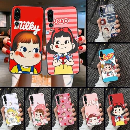 Cartoon Fujiya Peko Milky Girl Phone case For Huawei P Mate P10 P20 P30 P40 10 20 Smart Z Pro Lite 2019 black 3D prime fashion