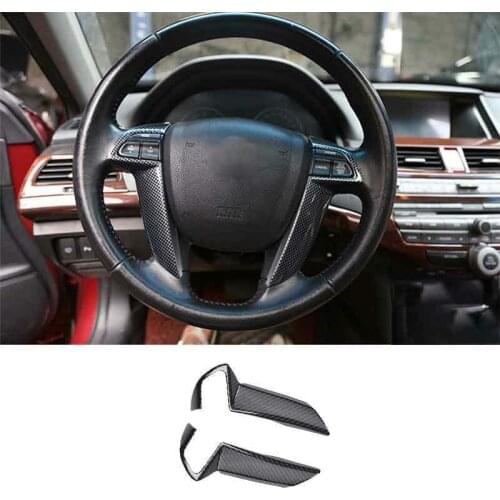 For Honda Accord 2008 2009 2010 2011 2012 2013 ABS Carbon Fiber Steering Wheel Decor Cover Trim