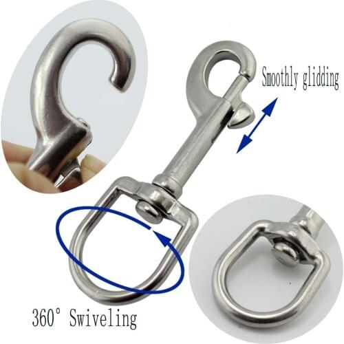 Stainless SUS316 Oval Eye Swivel Snap Hook Bag Dog Oval Ring Swivel Snap Carainber, Marine Hardware 10pcs 72mm