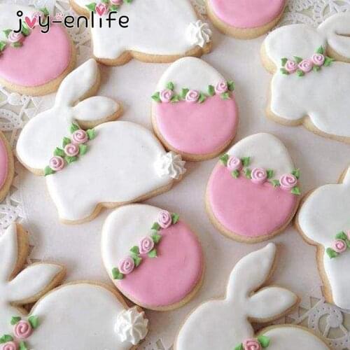 Easter Kitchen Deco Cookie Cutter Tools Easter Eggs Rabbit Chick Carrot Shaped Biscuit Mold Easter Baking Cake Tool Supplies