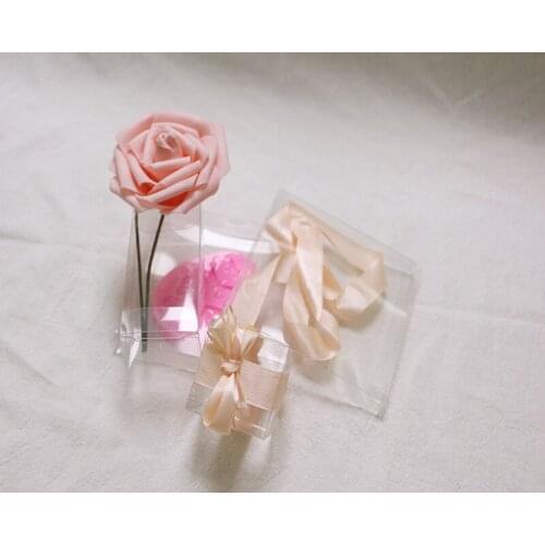 Clear PVC Box packing boxes 50pcs 10x10x1cm Simple Jewelry packing holder PVC plastic jewlery candy packaging boxes