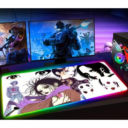 RGB Nana Osaki Anime Gaming Mouse Pad Computer Mousepad Mouse Pad Gamer Mouse Carpet Big Mause Pad PC Desk Play Mat with Backlit