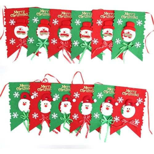 Merry Christmas Santa Hanging Ornaments Flags Window Showcase Outdoor/Indoor Decoration Banner for Home Decor Party Decoration