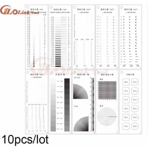 1sets Gauge Point Gauge Transparent Film Stain Card Comparison Card Stain Crack Contrast PET Dot Line Surface Quality Inspection