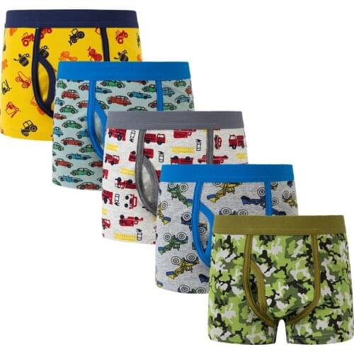 New free shipping high quality boys boxer shorts panties kids cotton children underwear 2-12year 5pcs/lot