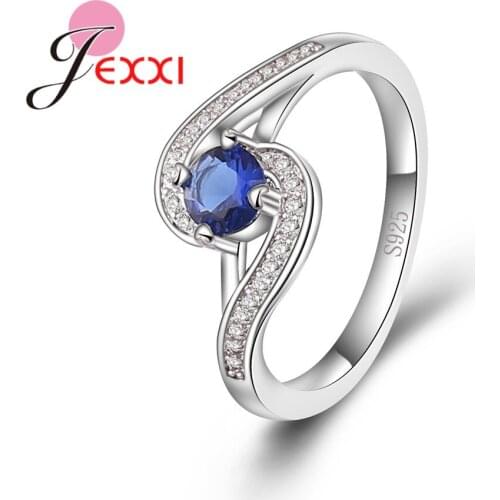 Creative Irregular 925 Sterling Silver Dazzling Cubic Zirconia Classic Eternity Ladies Ornament Rings Gift Factory Price