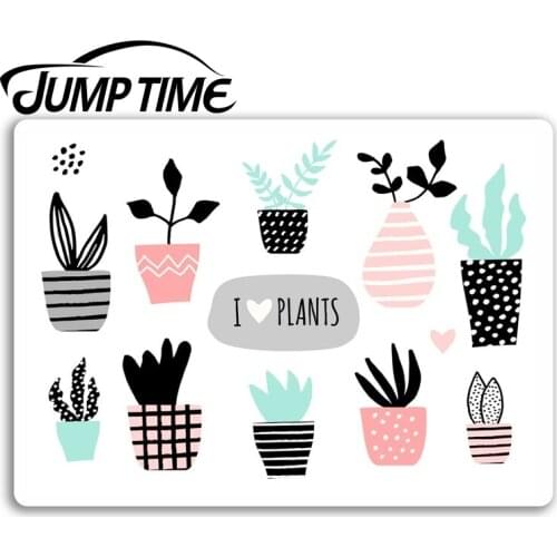 Jump Time for Love Plants Vinyl Stickers Flower Cactus Garden Sticker Laptop Bumper Decals Waterproof Car Accessories