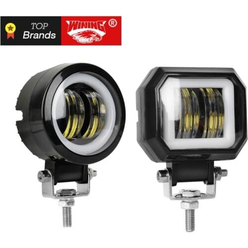 WINING 3 Inch 12V 24V 6000K 20W Waterproof Square Round LED Angel Eyes Light Bar Offroad Car Boat led Work Light