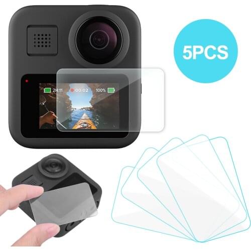 Gosear 5pcs Screen Protector Anti-Scratch Tempered Glass Screen Protector Film Accessories for GoPro Go Pro Max Action Camera