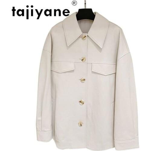 Womens Made Jacket of Genuine Leather Natural Sheepskin Coat Real Sheep Skin Jackets Korean Style Cuero Genuino TN511