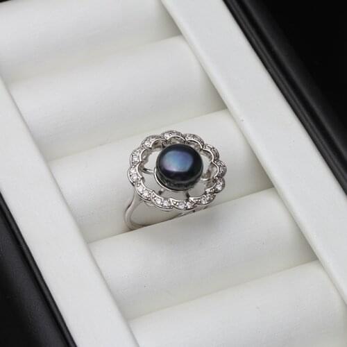 Lady Pearl Ring Freshwater Natural Pearl Rings 925 Sterling Silver Pearl Ring Wedding Women Best Birthday Gift Top Quality