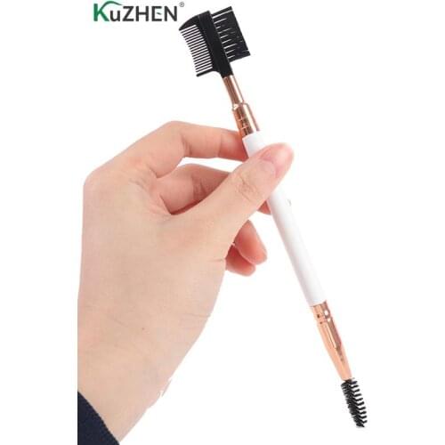 1pcs Eye Multifunction Makeup Eyelash Grooming Nylon Fiber Eyebrow Brush Double End Eyebrow Comb Brow Lash Brush