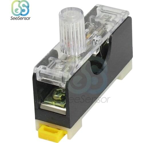 2Pcs FS-101 Din Rail Mount Single Pole 6X30mm 10A Fuse Holder Glass Fuse Tube Fuse Casing