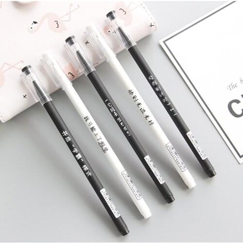 3pcs Matte rod couple pen round black 0.5MM refill gel pen simple pen 2 sets