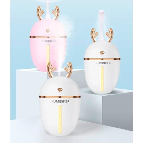 3 in 1 Deer 450ML Ultrasonic Air Humidifier USB Essential Oil Diffuser Aroma Purifier with Fan and Light
