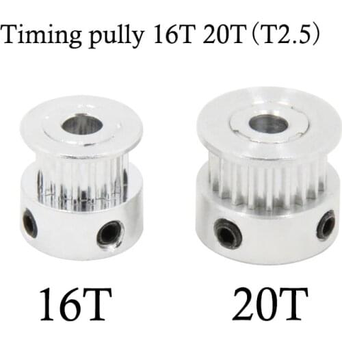 3D printer T2.5-16 T2.5-20 timing pulleys 16 20 tooth synchronous pulley bore 5mm matching timing belt 6mm
