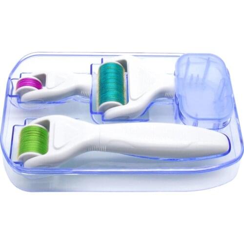 Derma Roller Microneedling - Angel Kiss 4 in 1 Golden Titanium Microneedle Roller Cosmetic Needling Instrument Kit