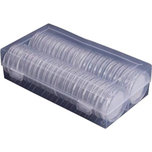 40 Pieces Silver Coin Capsules Holder Case with Transparent Storage Container Organizer Box 6 Sizes Protect Gasket for Coin