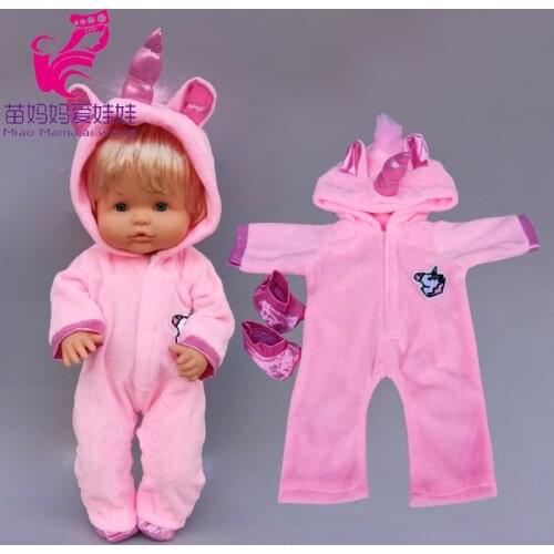 40cm Baby Dolls Rompers for 18 Inch Nenuco Unicorn Suit Ropa Y Su Hermanita Doll Clothes Accessories