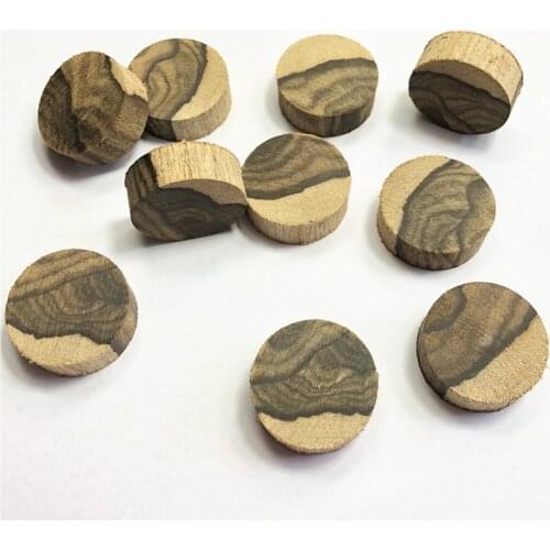 5pcs Ziricote, Ciricote Cordia Dodecandra Handmade DIY wood with white parts Log disc ring material jewelry pendant