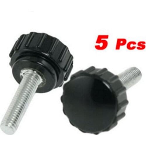5 Pcs Universal 5mm Male Thread 30mm Height Knurled Grip Knob