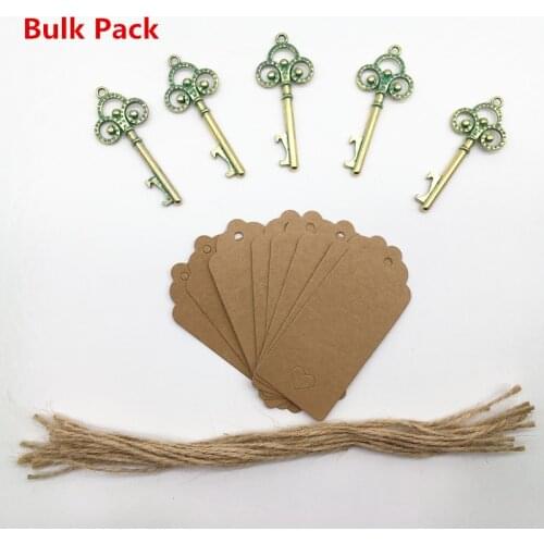 50pcs DIY Wedding Souvenirs Vintage Clover Key Bottle Opener with Tags Wedding Favors Return Gifts for Guest Party Accessories