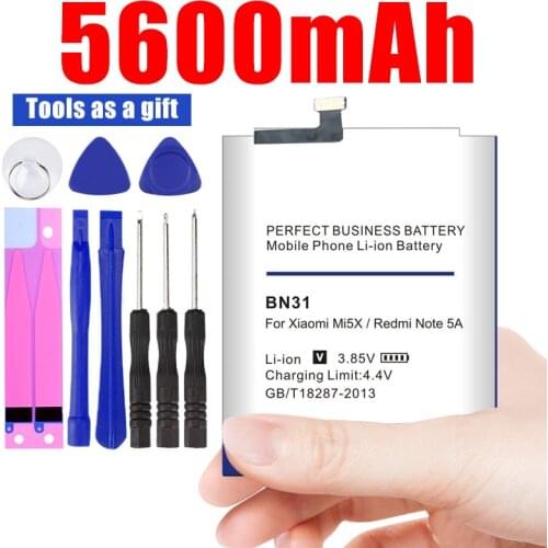 BN31 for Xiaomi Mi 5X Mi5X Redmi Note 5A / Pro Mi A1 Redmi Y1 Lite S2 5300mAh Batteries + Tools