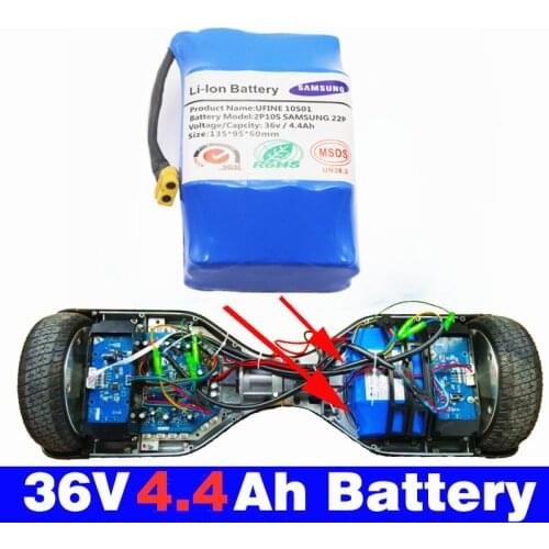 100%New 36V Battery Packs 4400mAh 4.4ah Rechargeable Lithium ion battery for Electric Self Balancing Scooter HoverBoard Unicycle