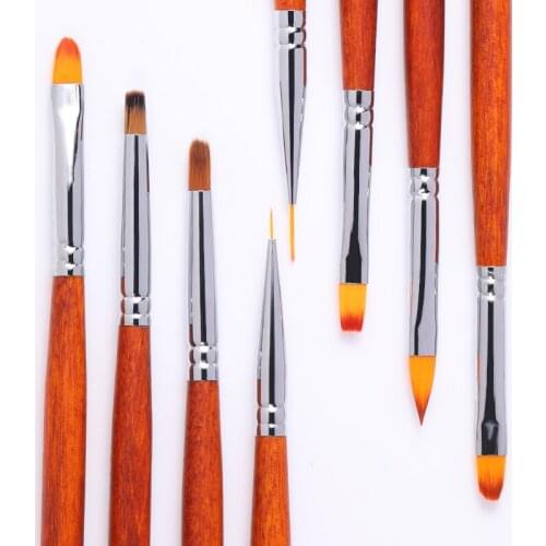 Nail Art Acrylic Brush Liquid Powder Carving UV Gel Extension Builder Painting Brush Lines Liner Drawing Pen Manicures Tools