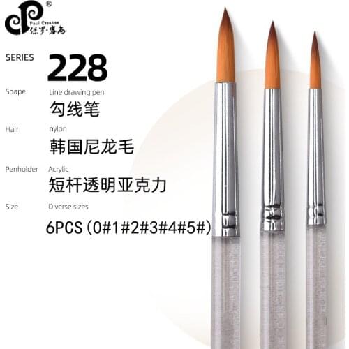 Acrylic Handle Paint Brushes Set For Watercolor,Oil ,Rock,Model Nail,Body,Face Painting Craft Of Paul Eezanne 6PCS Art Supplies