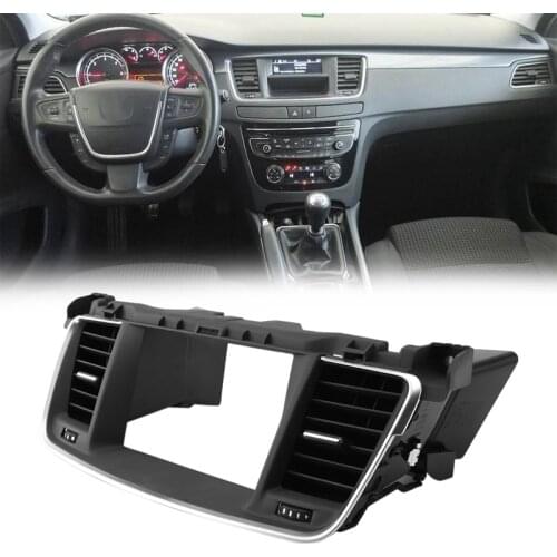 Car Central Control Dashboard Radio Fascia Stereo Panel with Air Vents for Peugeot 508/508SW 2010-2016